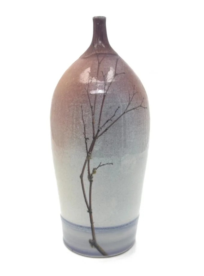 Large Porcelain Misty Bottle with Photographic Ceramic Decal